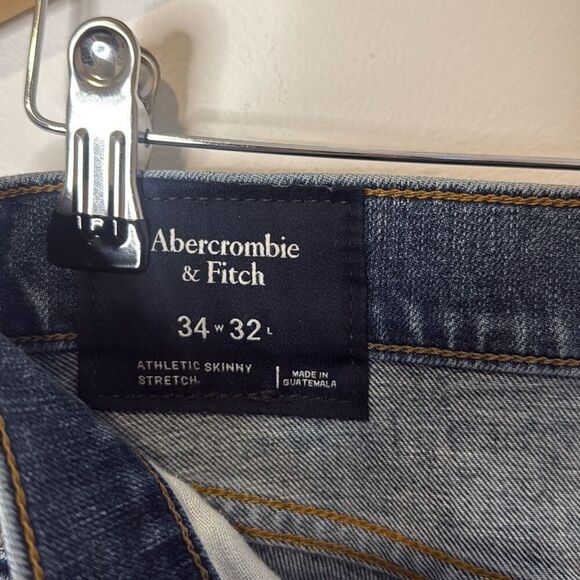 Abercrombie & Fitch Men’s Athletic Skinny Stretch Jeans - Distressed, Size 34x32 - Picture 4 of 9